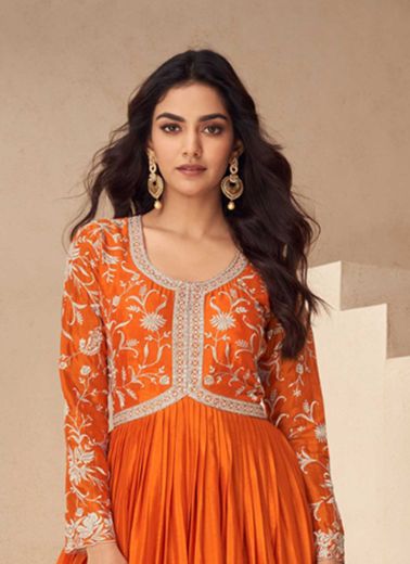 KESARIYA - CATALOG # 55085 (SET OF 4 READYMADE GOWNS)
