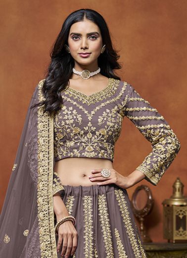 MEHVISH 4 - CATALOG # 55115 (SET OF 4 LEHENGAS (SEMI-STITCHED))