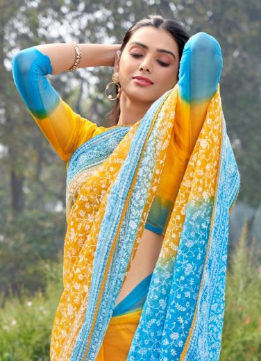 SRIVANI CHIKANKARI - CATALOG # 56432 (SET OF 3 SAREES)