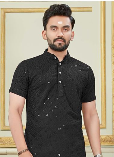 ROYAL SCHIFFLI KURTA - Catalog # 56991 (Set of 8 Men's Ethnic Wear) by Brand SANGEET