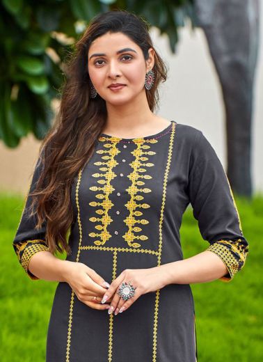 SAARYA - Catalog # 57038 (Set of 6 Readymade Women's Kurtis / Tops) by Brand MITTOO