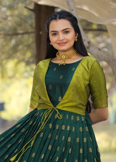 KURTI WITH ATTACHED KOTI & THREAD - Catalog # 57150 (Set of 6 Readymade Women's Kurtis / Tops) by Brand STROLLAY ®