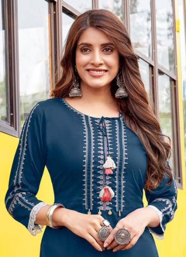 ANANYA - Catalog # 57255 (Set of 4 Readymade Women's Kurtis / Tops) by Brand WOOGLEE FASHIONS