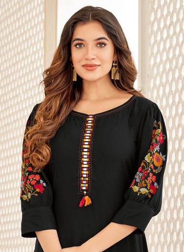 KAAMIYA - Catalog # 57256 (Set of 6 Readymade Women's Kurtis / Tops) by Brand MITTOO
