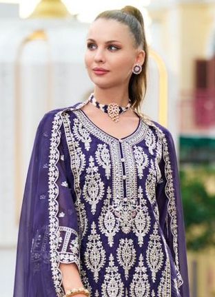 ANAYA 2 - Catalog # 57258 (Set of 3 Readymade Salwar Suits) by Brand ZAVERI WOMAN
