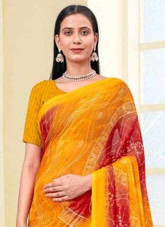 LEHERIYA SPECIAL 4 - Catalog # 57370 (Set of 6 Sarees) by Brand RUCHI SAREES