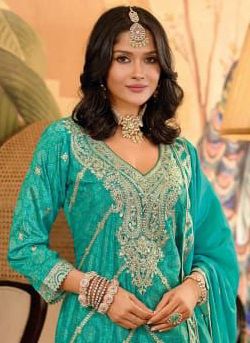 SANGAM - Catalog # 57385 (Set of 3 Readymade Salwar Suits) by Brand EBA LIFESTYLE