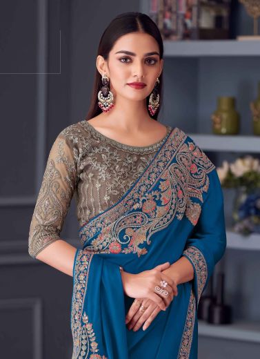 SILVER SCREEN 30001 COLORS - Catalog # 57548 (Set of 7 Sarees) by Brand THE FASHION HUB