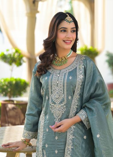 NURAAN - Catalog # 57569 (Set of 4 SIZE-SETS [Readymade Salwar Suits]) by Brand AFSANA