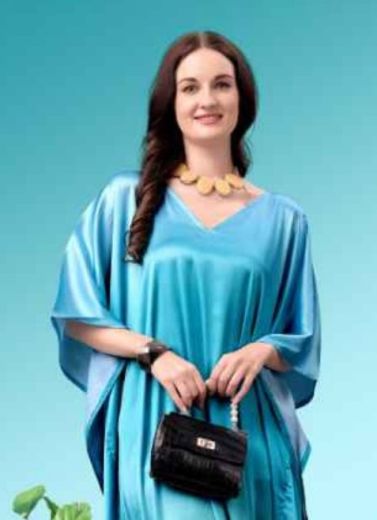SATIN BREEZE 2 - Catalog # 57652 (Set of 8 Kaftans / Ponchos) by Brand STROLLAY ®