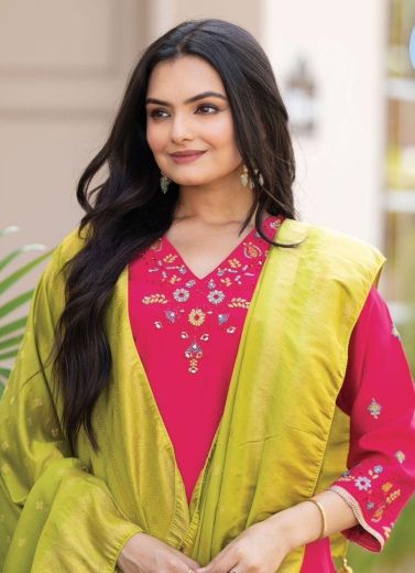 ANARA - Catalog # 57684 (Set of 4 Readymade Salwar Suits) by Brand MITTOO