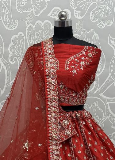 SERIES 2843-2845 - Catalog # 57827 (Set of 7 Semi-Stitched Lehengas) by Brand STROLLAY ®