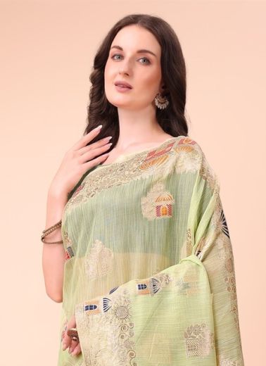 LINEN WEAVES - Catalog # 57838 (Set of 4 Sarees) by Brand STROLLAY ®