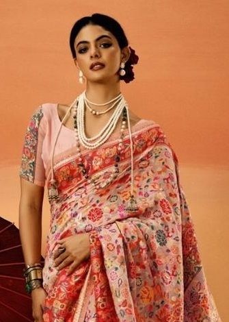 CHINAR PASHMMINA 1 - Catalog # 57901 (Set of 6 Sarees) by Brand SOSY BY RAJTEX FABRICS