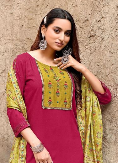 CHAND - Catalog # 57905 (Set of 6 Readymade Salwar Suits) by Brand MITTOO