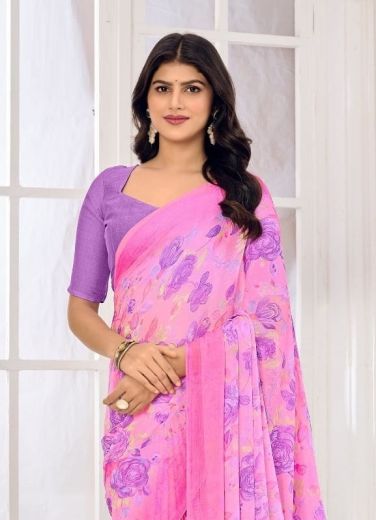 STAR CHIFFON 185 - Catalog # 58081 (Set of 12 Sarees) by Brand RUCHI SAREES