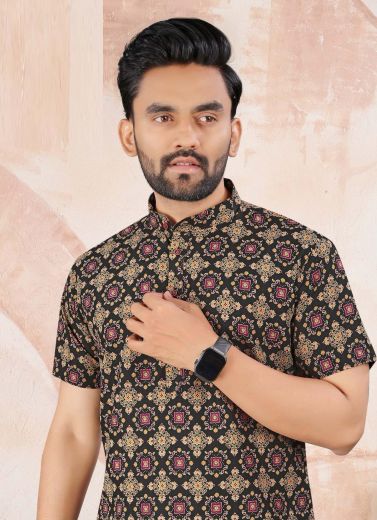 RETRO 4 - Catalog # 58132 (Set of 4 Men's Ethnic Wear) by Brand SANGEET