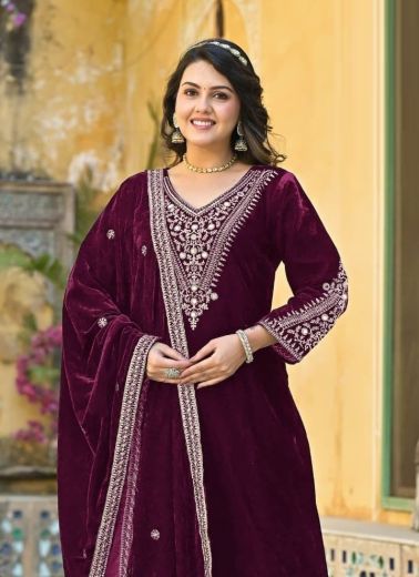MAKHMAL - Catalog # 58148 (Set of 4 SIZE-SETS [Readymade Salwar Suits]) by Brand AFSANA