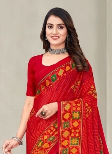 STAR CHIFFON 192 - Catalog # 58188 (Set of 12 Sarees) by Brand RUCHI SAREES