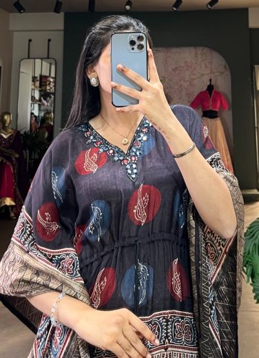 GAJJI SILK KAFTANS - Catalog # 58368 (Set of 4 Kaftans / Ponchos) by Brand STROLLAY ®