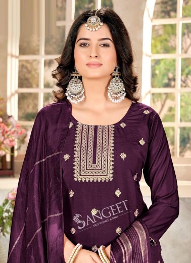 SHAKTI 2 - Catalog # 58380 (Set of 6 Readymade Salwar Suits) by Brand SANGEET