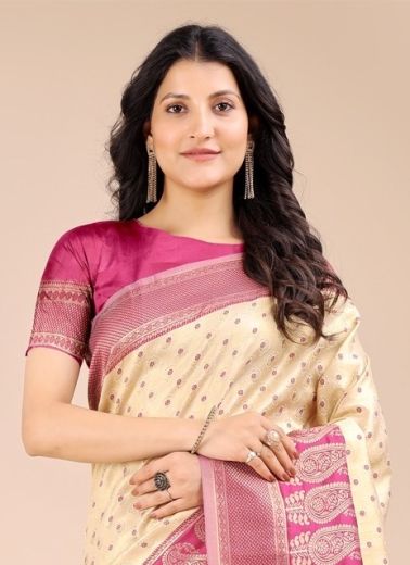 AURA SILK 2 - Catalog # 58437 (Set of 6 Sarees) by Brand DESI MUSE