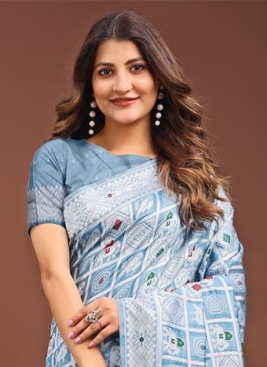 BANDHEJ LINEN LOOM - Catalog # 58493 (Set of 6 Sarees) by Brand DESI MUSE
