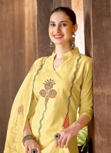 MUL-MUL COTTON SERIES 351-354 - Catalog # 58504 (Set of 4 SIZE-SETS [Readymade Salwar Suits]) by Brand POONAM DESIGNER