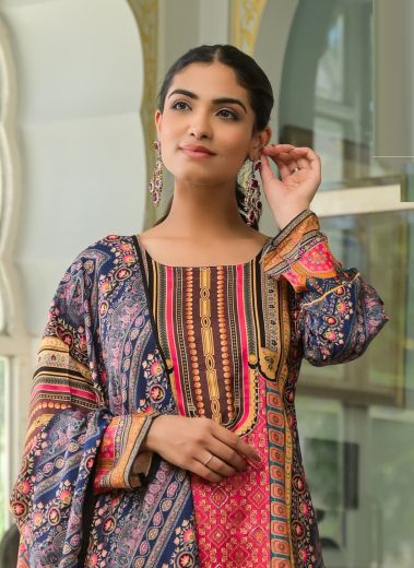 HANIFA ISHRAT - Catalog # 58510 (Set of 4 SIZE-SETS [Readymade Salwar Suits]) by Brand AFSANA