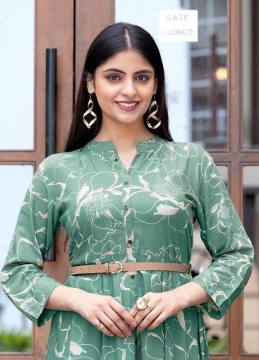 BELT 21 - Catalog # 58738 (Set of 6 Readymade Women's Kurtis / Tops) by Brand MITTOO