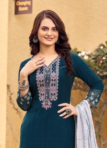 SAGAAI - Catalog # 58801 (Set of 6 Readymade Salwar Suits) by Brand WOOGLEE FASHIONS
