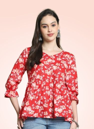 AARADHYA 24 - Catalog # 58844 (Set of 8 Readymade Women's Kurtis / Tops) by Brand RAJNANDINI