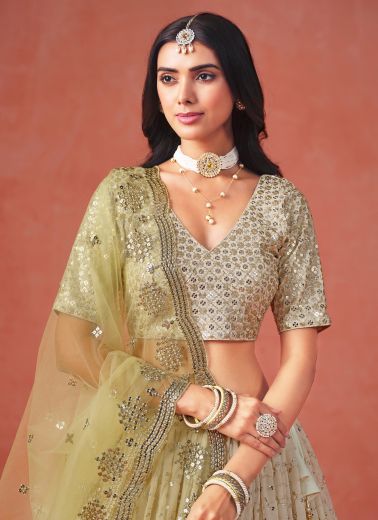 ELEGANCE - Catalog # 58849 (Set of 11 Semi-Stitched Lehengas) by Brand DESI MUSE