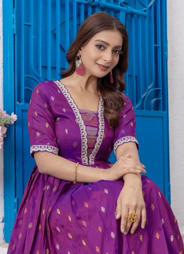 CHARMING COLORS - Catalog # 58903 (Set of 3 Readymade Gowns) by Brand DESI MUSE