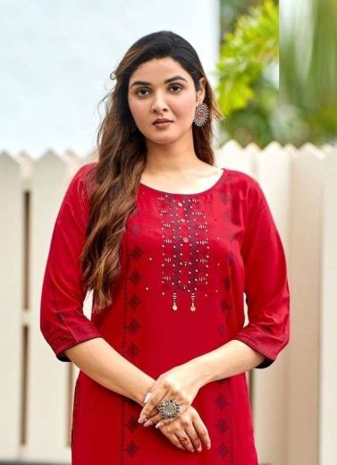 SAAYRA - Catalog # 58949 (Set of 6 Readymade Women's Kurtis / Tops) by Brand MITTOO