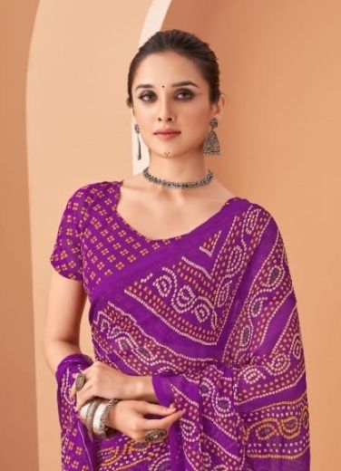 STAR CHIFFON 195 - Catalog # 59054 (Set of 12 Sarees) by Brand RUCHI SAREES