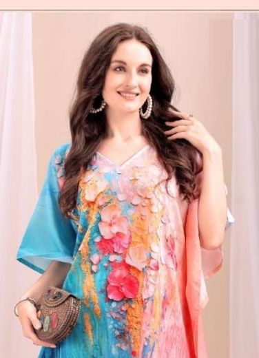 COTTON FEEL BEACH WEAR - Catalog # 59056 (Set of 8 Kaftans / Ponchos) by Brand DESI MUSE