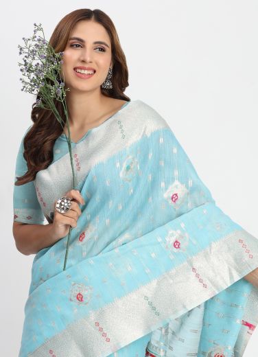 LINEN WAVES 2 - Catalog # 59088 (Set of 6 Sarees) by Brand DESI MUSE