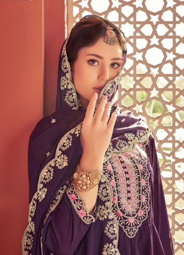MUGAL 1 - Catalog # 59103 (Set of 4 Readymade Salwar Suits) by Brand ISAVASYAM