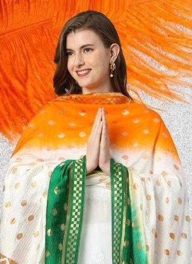 INDEPENDENCE DAY TIRANGA DUPATTA - Catalog # 59153 (Set of 10 ONLY DUPATTAS) by Brand DESI MUSE