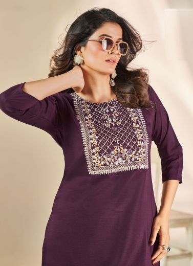 SONIA - Catalog # 59226 (Set of 4 Readymade Women's Kurtis / Tops) by Brand BLUE HILLS