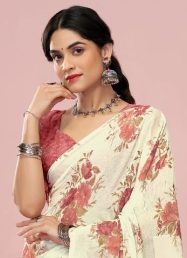 STAR CHIFFON 200 - Catalog # 59295 (Set of 12 Sarees) by Brand RUCHI SAREES