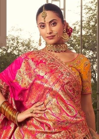 VRINDAVAN 55 - Catalog # 59302 (Set of 6 Semi-Stitched Lehengas) by Brand ROYAL VIRASAT