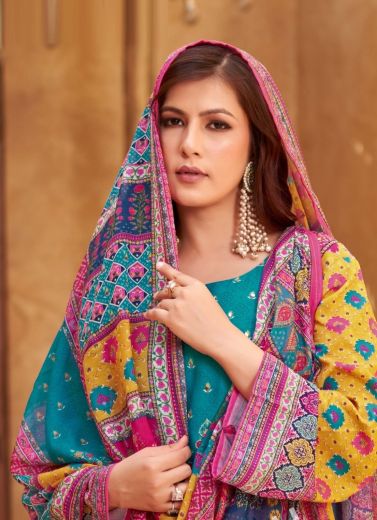 BIN SAEED - Catalog # 59366 (Set of 6 Readymade Salwar Suits) by Brand MUKESH