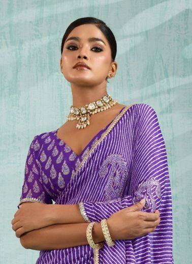 VIOLIN - Catalog # 59408 (Set of 10 Sarees) by Brand STAVAN