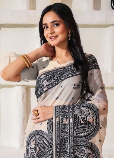 CHARCOAL CHARM - Catalog # 59462 (Set of 6 Sarees) by Brand AABHARAN