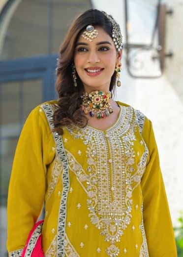 GUL-E-ZAHARA - Catalog # 59758 (Set of 4 SIZE-SETS [Readymade Salwar Suits]) by Brand AFSANA