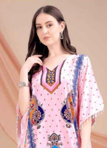KAFTAN CO-ORD SET - Catalog # 59781 (Set of 8 Kaftans / Ponchos) by Brand DESI MUSE