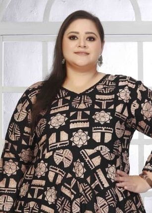 PLUS SIZE COLOR 1 - Catalog # 59900 (Set of 4 Readymade Women's Kurtis / Tops) by Brand AABHARAN