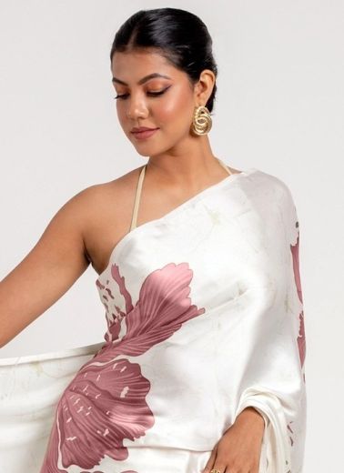 SUDHA SATIN FLORAL DIGITAL - Catalog # 59908 (Set of 6 Sarees) by Brand AABHARAN
